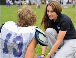 Medical Trainer on a Corallis Football Field