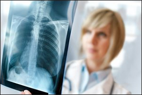 Radiologist in Corvallis reading x-rays